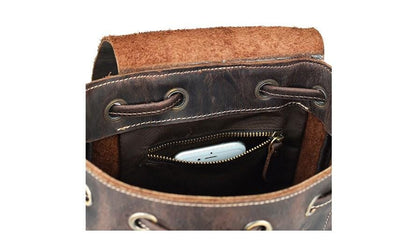 Rustic Brown Leather Convertible Backpack Purse