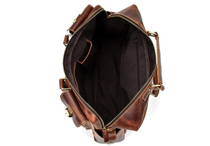 Mens Brown Leather Weekend Bag Womens Weekender Duffel for Luggage