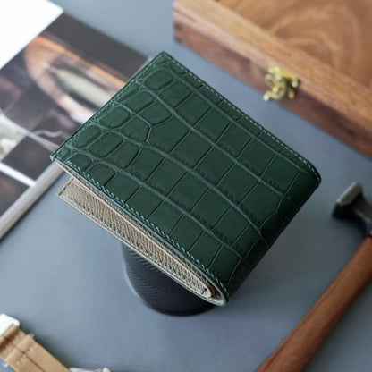 Green x Taupe bifold wallet