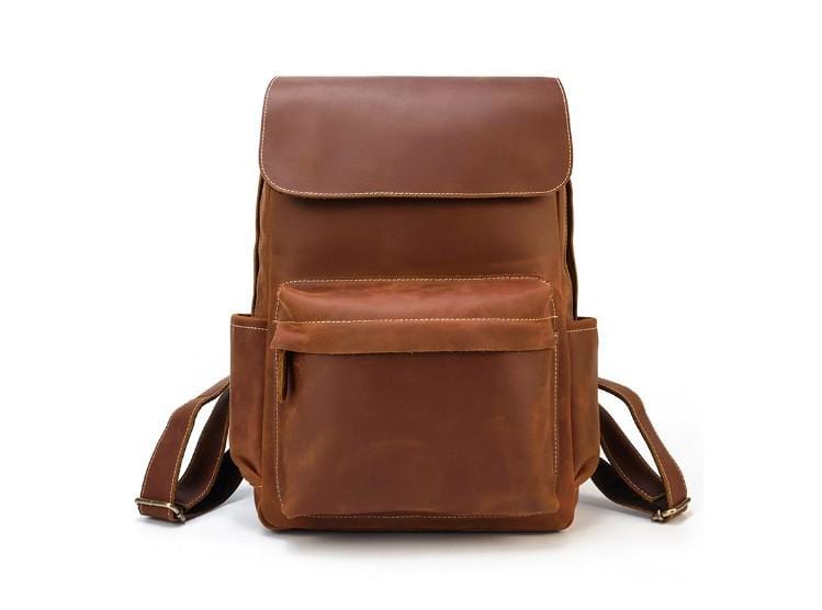 Handcrafted Brown Mini Leather Backpack Purse