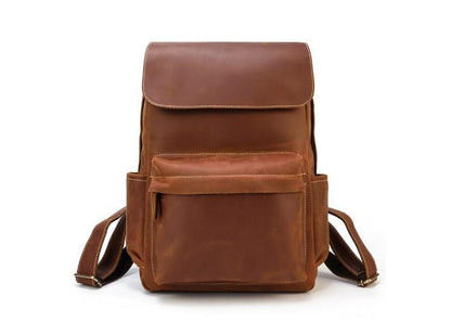 Handcrafted Brown Mini Leather Backpack Purse