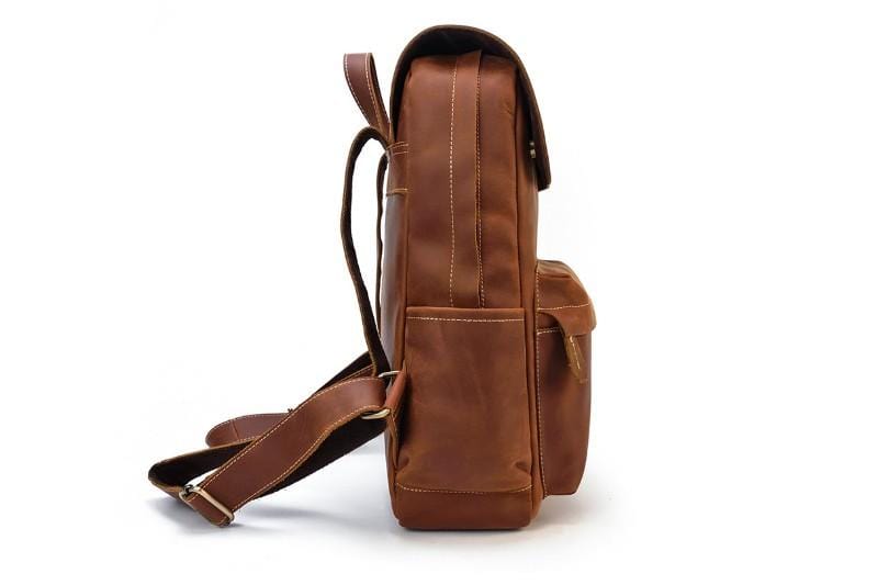 Handcrafted Brown Mini Leather Backpack Purse