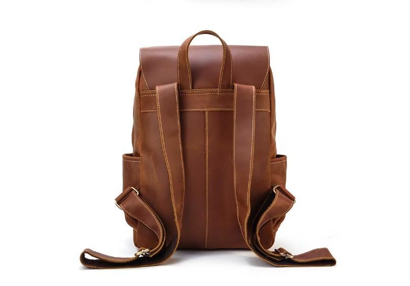 Handcrafted Brown Mini Leather Backpack Purse