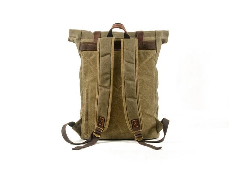 Canvas Leather Backpacks for School Student