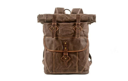Canvas Leather Backpacks for School Student