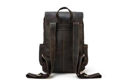 Distressed Leather Travel Backpack Purse