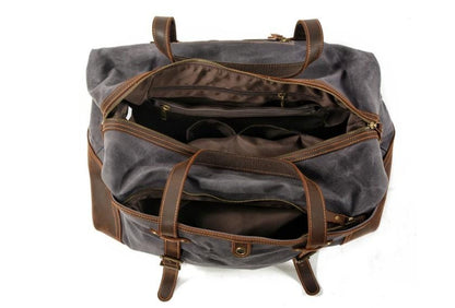 Womens Canvas Leather Weekender Bag Mens Luggage Travel Duffel