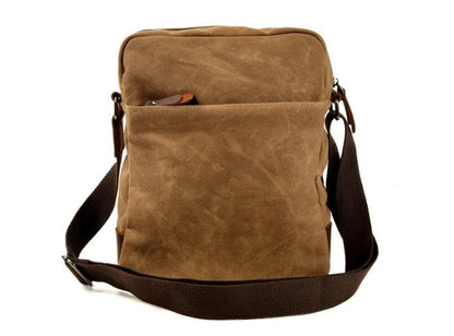 Unisex Canvas Crossbody Messenger Bag Leather Handbag