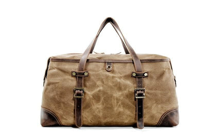 Womens Canvas Leather Weekender Bag Mens Luggage Travel Duffel