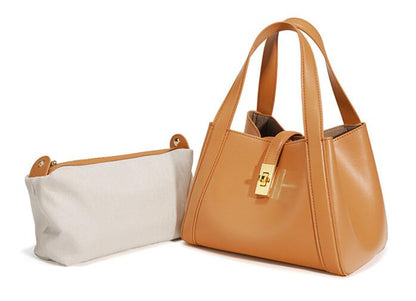 Boutique Small Women's Leather Tote Crossbody Handbag