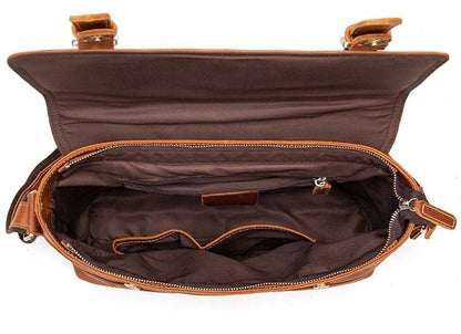 Mens Vintage Leather Messenger Bag Womens Satchel