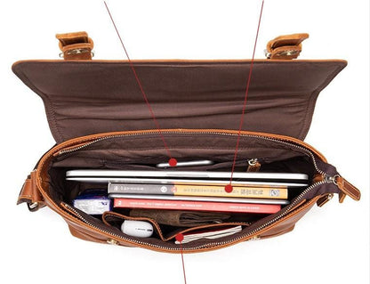 Mens Vintage Leather Messenger Bag Womens Satchel