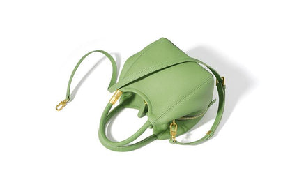 Green Small Women's Leather Tote Crossbody Handbag