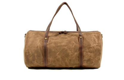 Mens Canvas Leather Travel Bag Womens Weekender Luggage Duffel