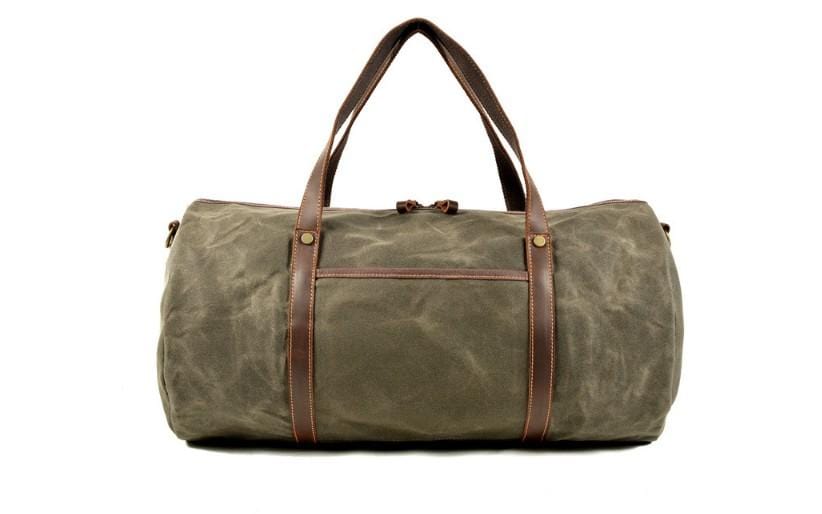 Mens Canvas Leather Travel Bag Womens Weekender Luggage Duffel