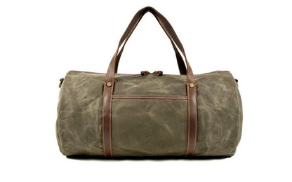 Mens Canvas Leather Travel Bag Womens Weekender Luggage Duffel
