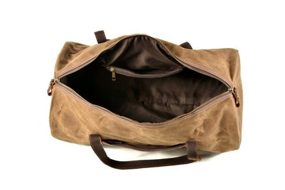 Mens Canvas Leather Travel Bag Womens Weekender Luggage Duffel