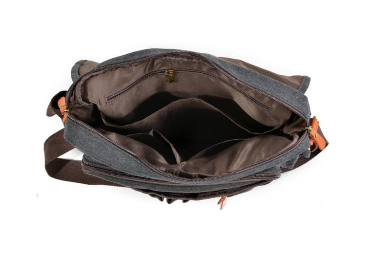 Denim Canvas Messenger Bag Leather Shoulder Bags