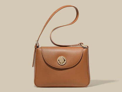 Brown Small Women's Leather Tote Crossbody Handbag