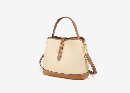 Mixed Color Women's Leather Tote Crossbody Handbag