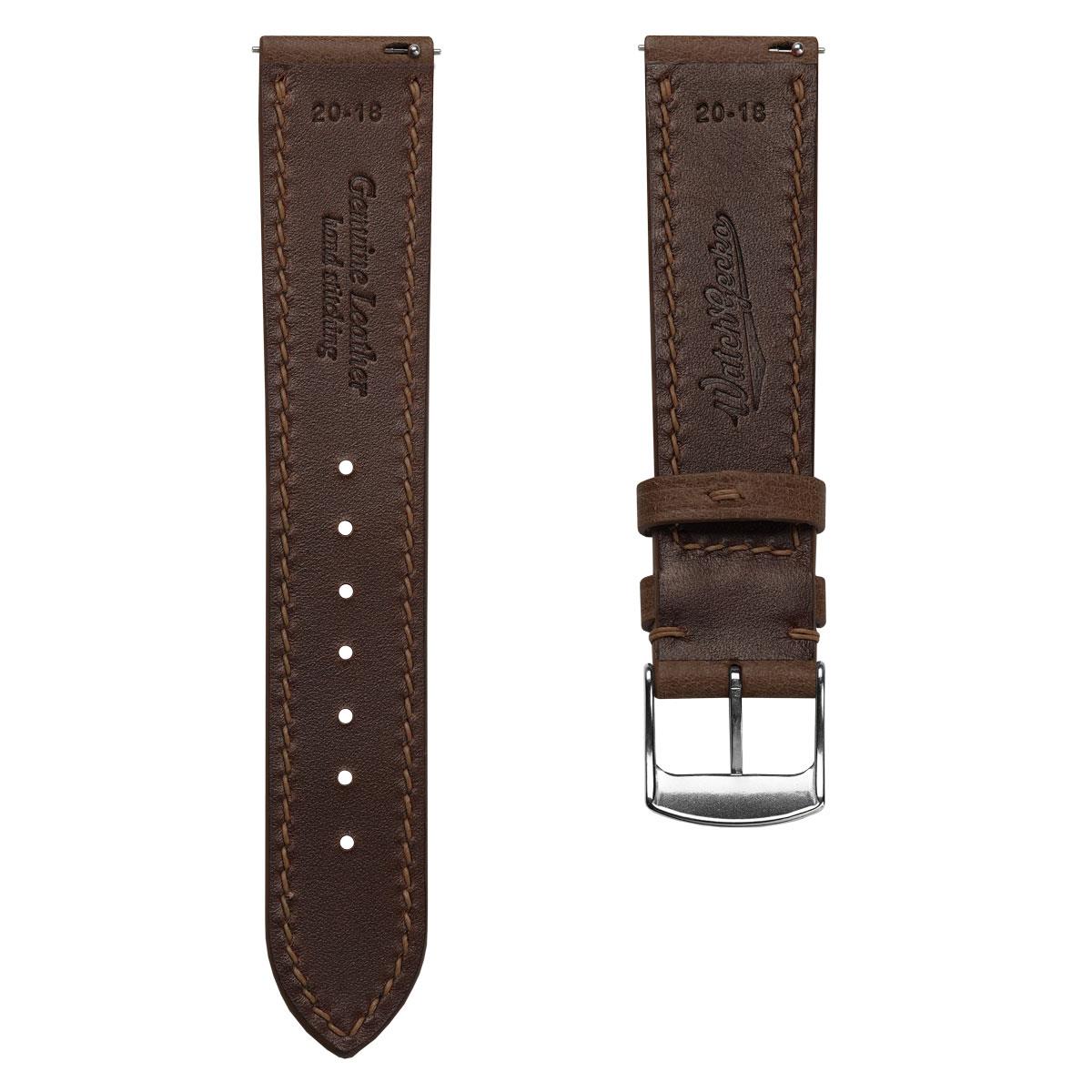 Ravello Tuscan Leather Watch Strap - Elegant Medium Brown Accessory
