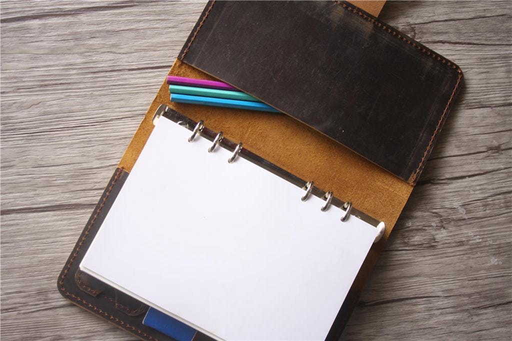 Custom Leather Refillable Planner Notebook