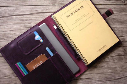 Personalized Leather Padfolio Purple Color