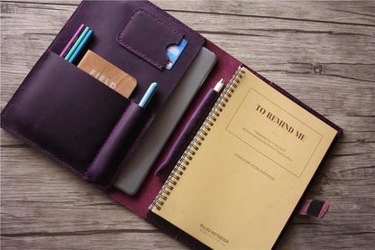 Personalized Leather Padfolio Purple Color