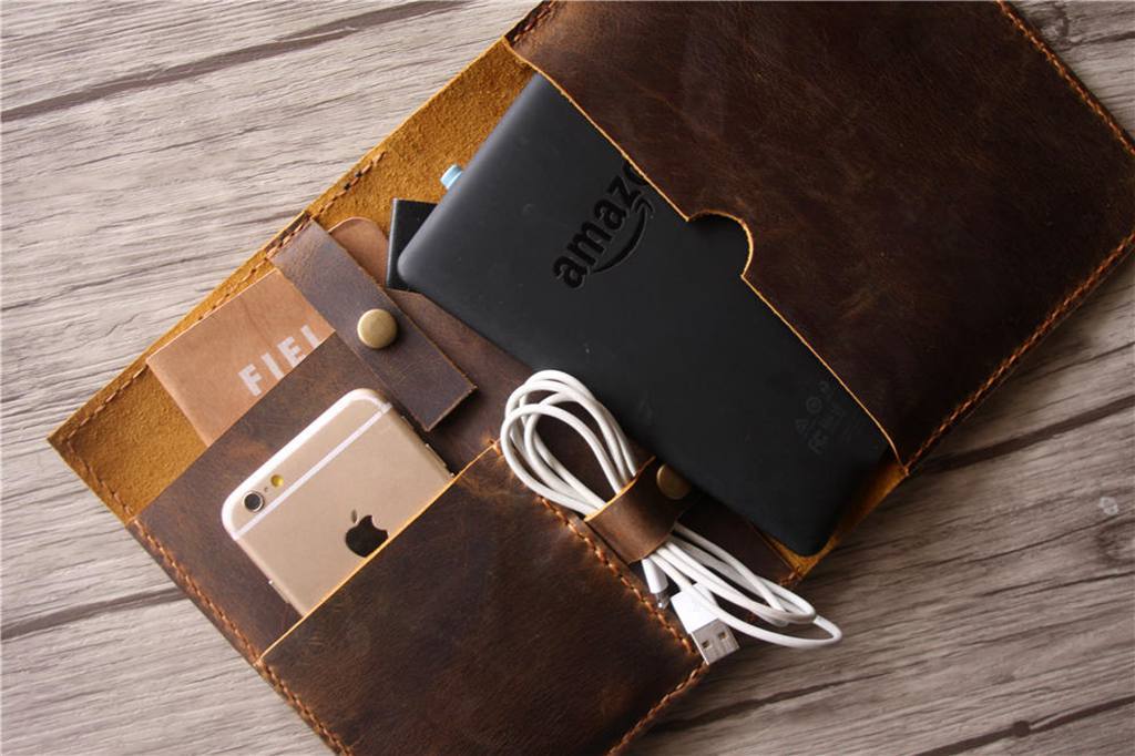 Monogrammed Kindle Paperwhite Leather Case Cover