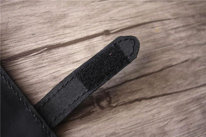 Engraved Black Leather Portfolio Case