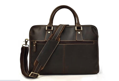 Dark Brown Mens Leather Stylish Laptop Bags