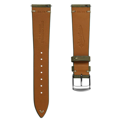 Newham Inverted Horween Shell Cordovan Watch Strap - Olive Green