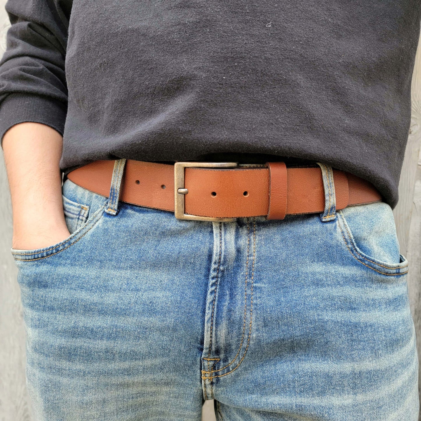 The Long Haul Belt - Black Custom Engraved Leather Belt