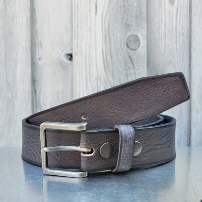 The Volcano Belt - Red Women's Leather Belt with Charred Edges