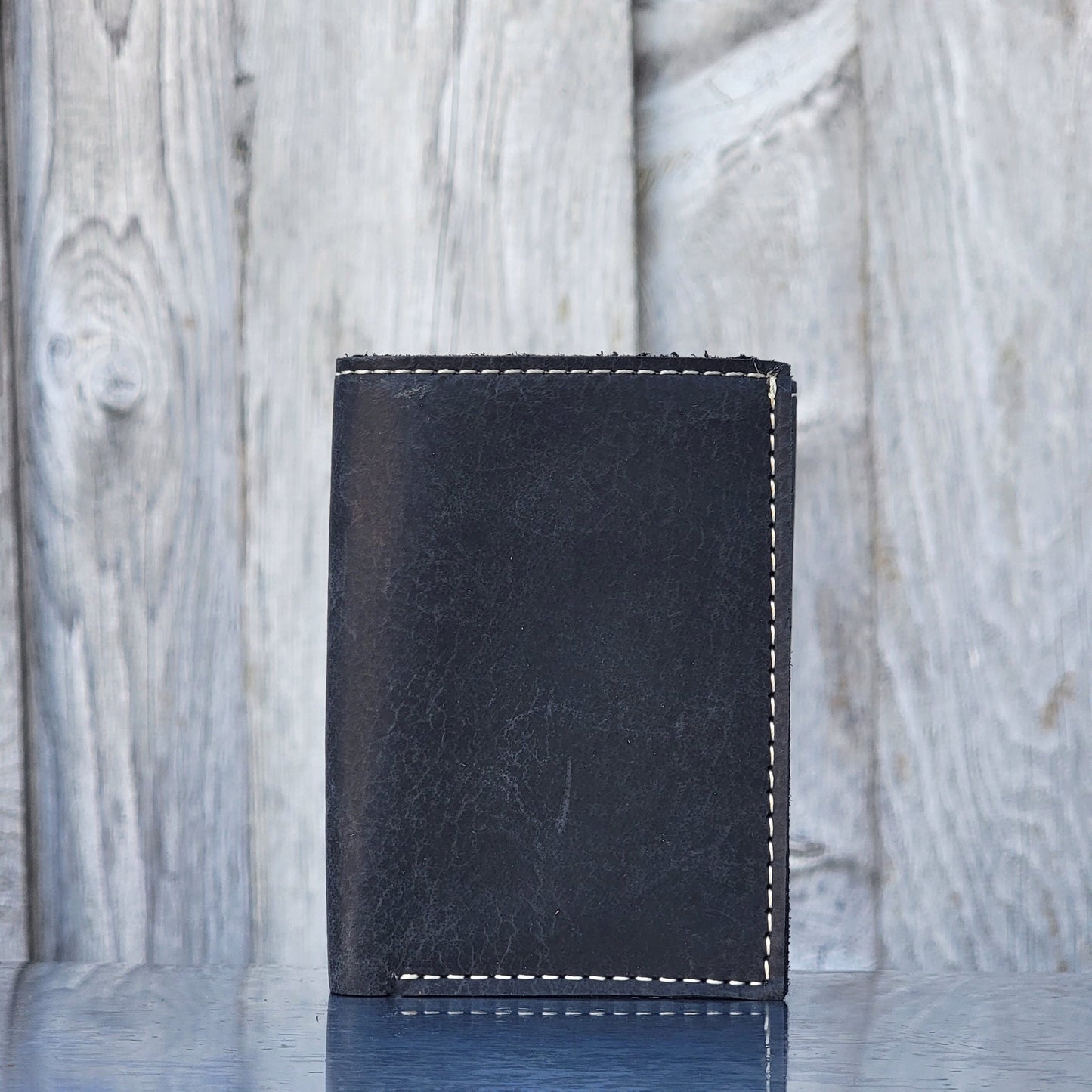 Meraki - Black Full Grain Leather Trifold Wallet