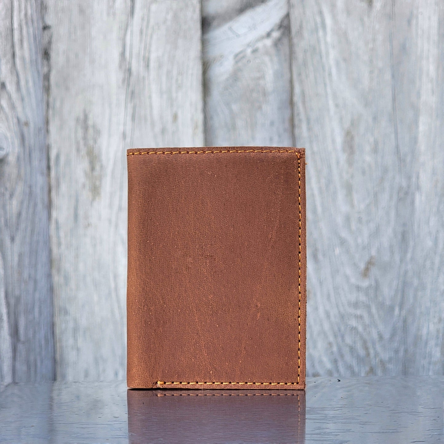 Meraki - Brown Full Grain Leather Trifold Wallet