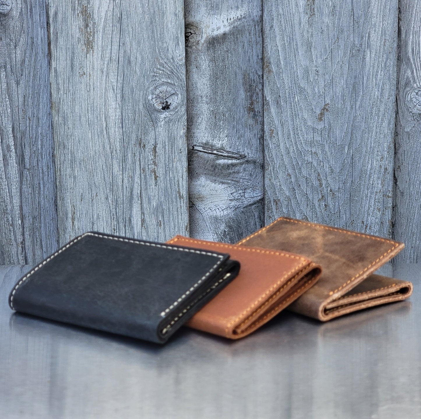 Meraki - Brown Full Grain Leather Trifold Wallet