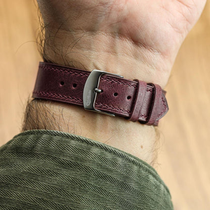 Bracelet de Montre en Cuir Toscane Ravello Bordeaux Élégant et Confortable