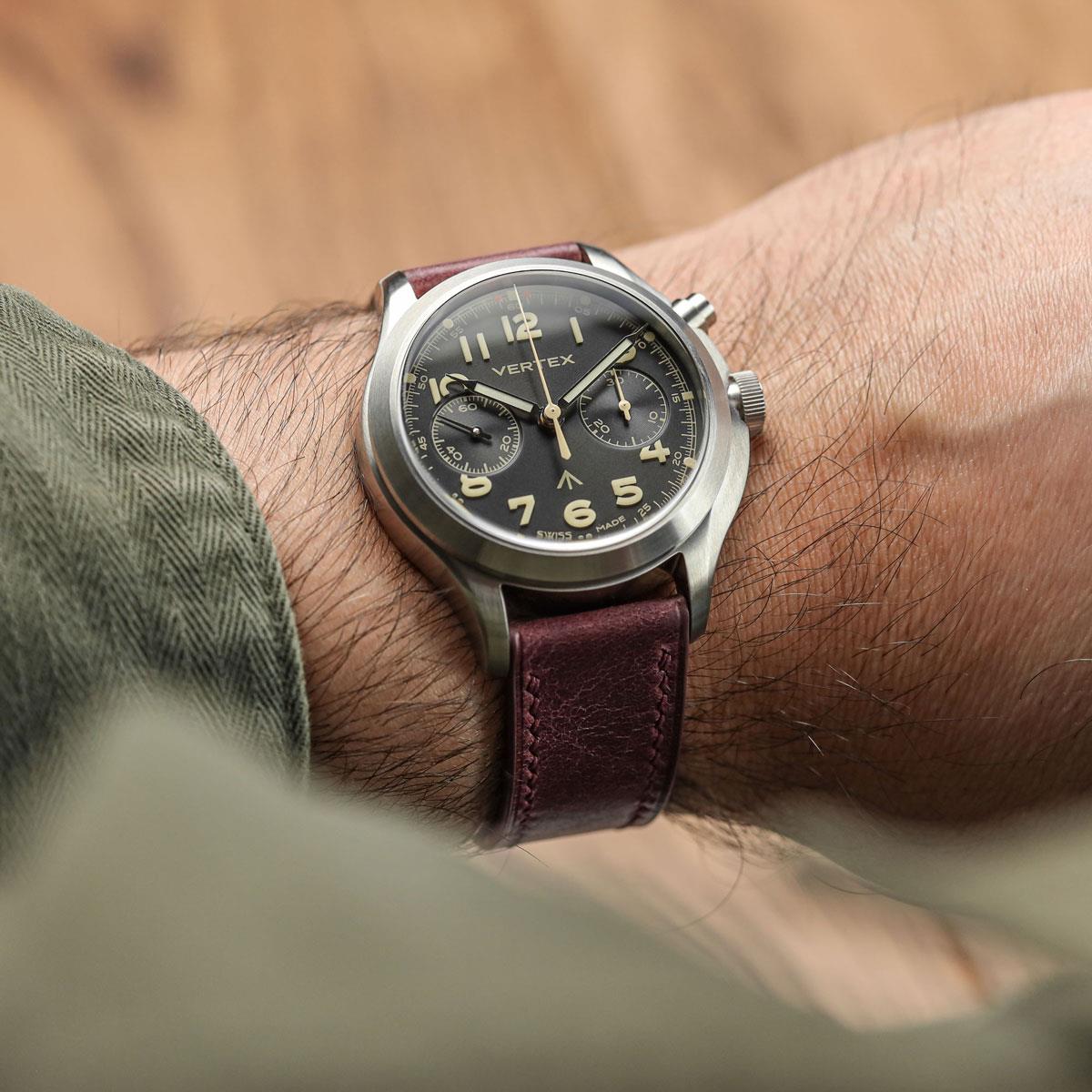 Bracelet de Montre en Cuir Toscane Ravello Bordeaux Élégant et Confortable