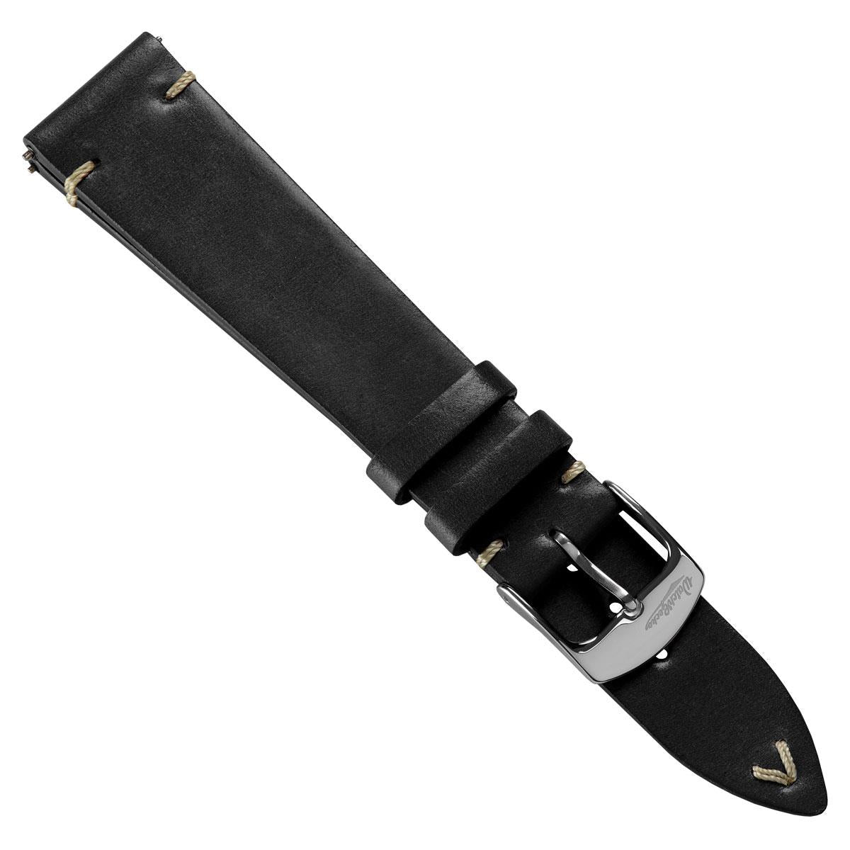 Cromford Horween Shell Cordovan Leather Watch Strap - Black