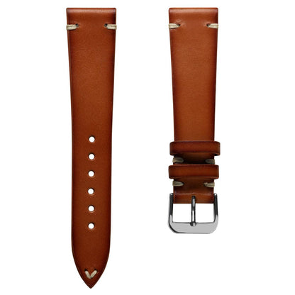 WatchGecko Oakley V-Stitch Hand-Painted Watch Strap - Cognac