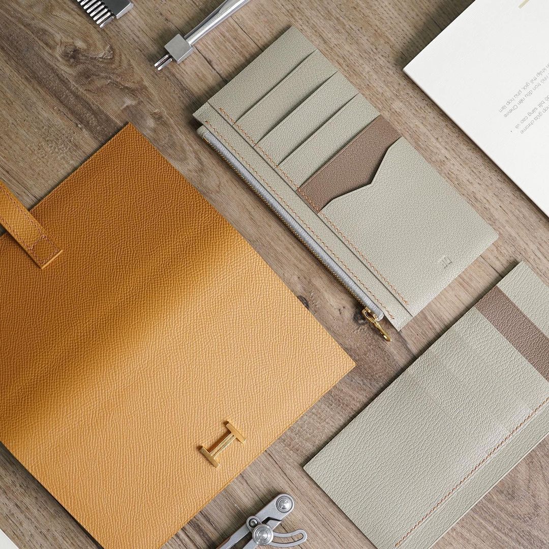 Mustard x Beige Long wallet