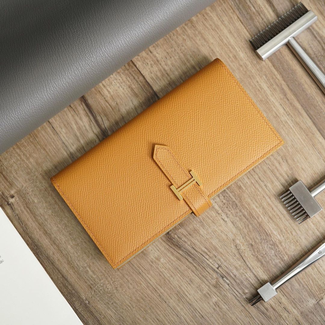 Mustard x Beige Long wallet