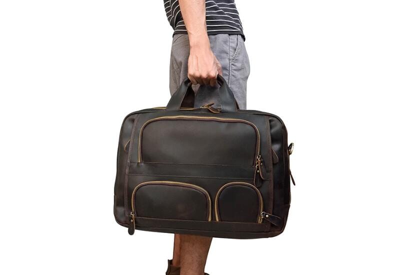 Brown Duffle Bag Leather Mens Style