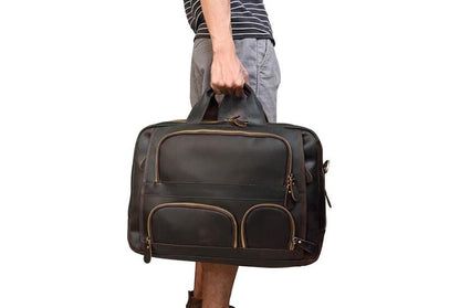 Brown Duffle Bag Leather Mens Style