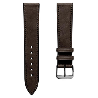 Camden Hand-Stitched Genuine Leather Watch Strap - Mocha Dark Brown