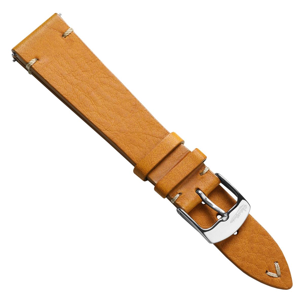 Badalassi Carlo Minerva Box Genuine Leather Watch Strap - Mustard