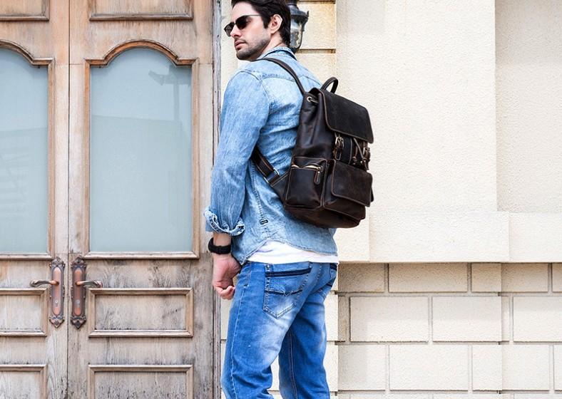 Designer Womens Leather Backpack Purse Rucksack