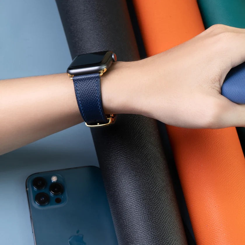Watch Strap Epsom Leather Watch Band for Smart Watch & Mechanical Watch - Blue Navy EP2201
