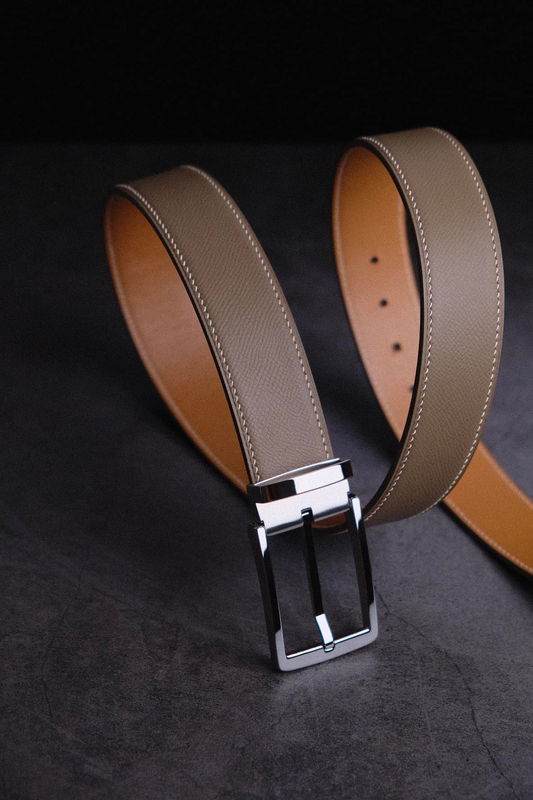Epsom Leather Belt Handmade With basic buckle steel